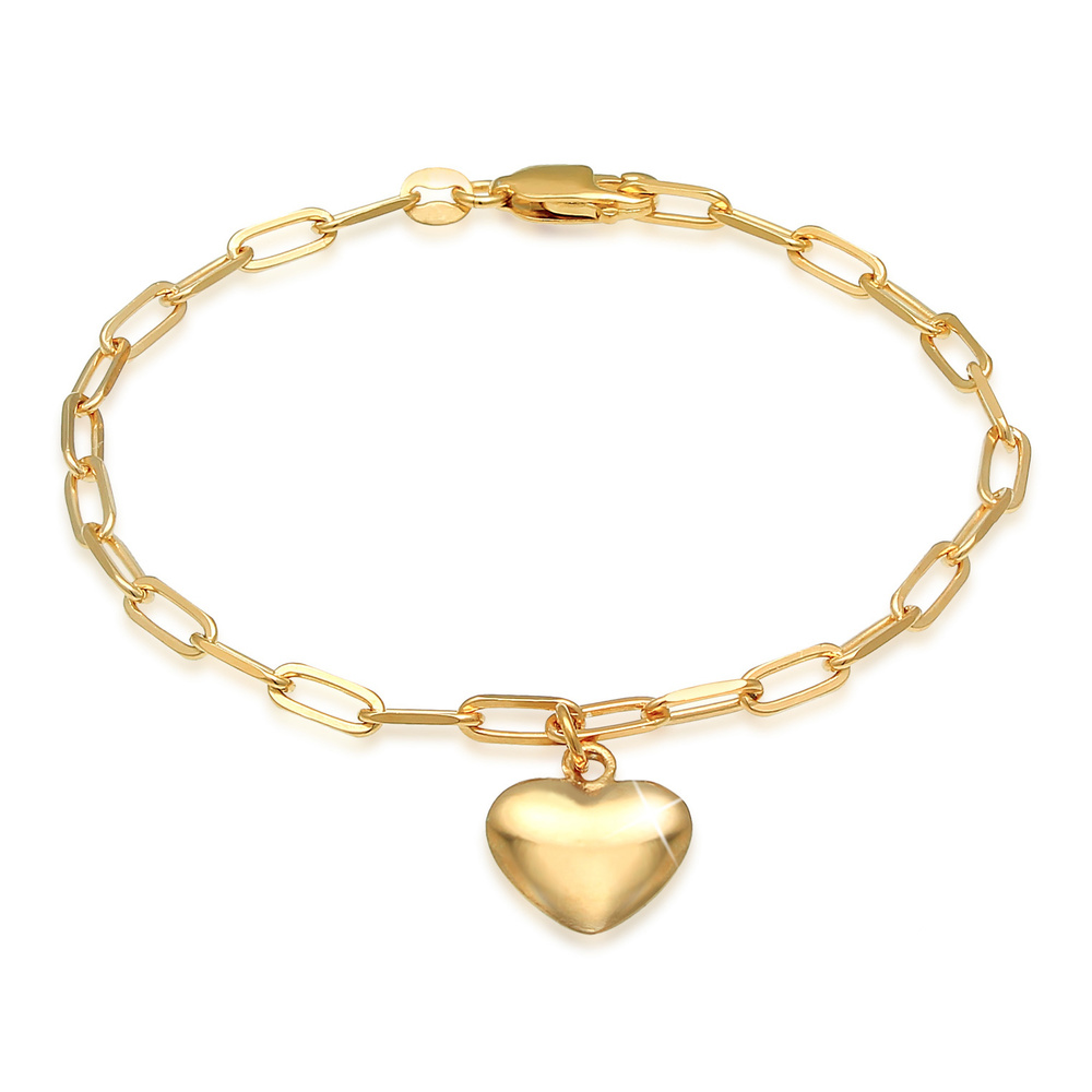 Elli Elli Bracelet Tendance ovale de Ladies Heart Love Links en argent sterling 925 Bracelet