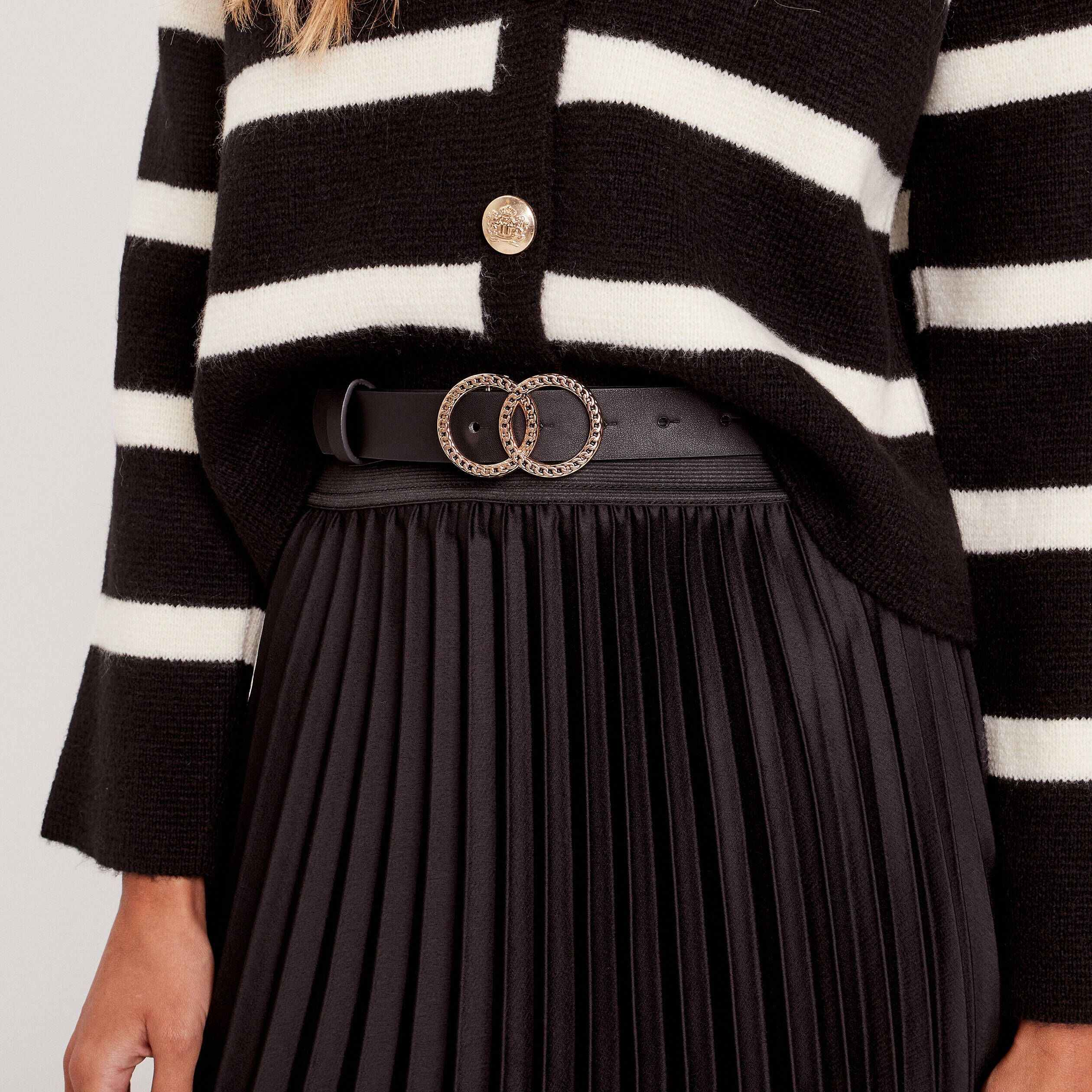 Ceinture double boucle noir femme | Cache Cache