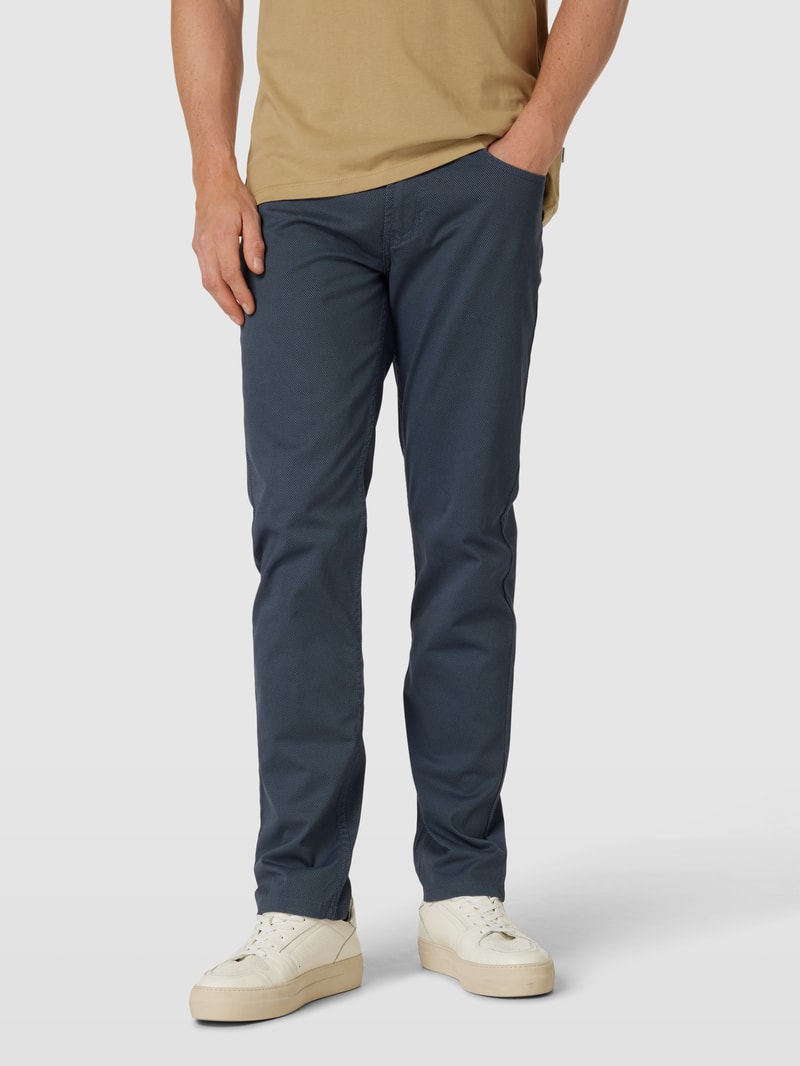 Stoffhose mit Strukturmuster in bleu