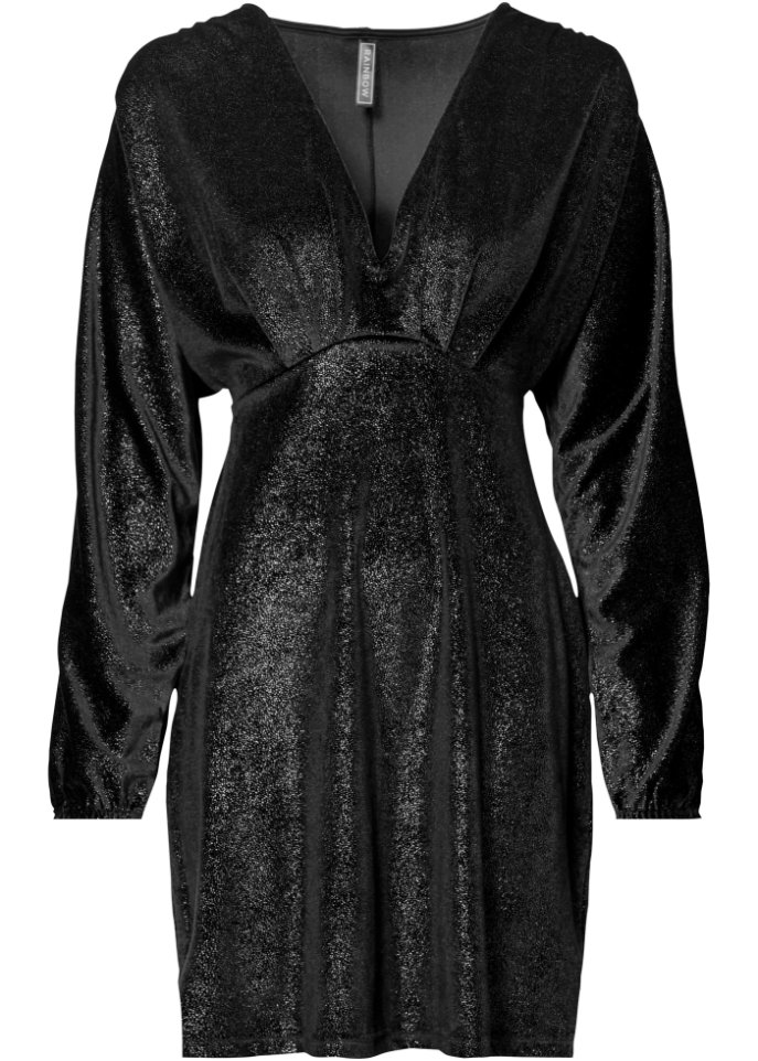 Glitzer Kleid aus Samt mit tiefem V-Ausschnitt