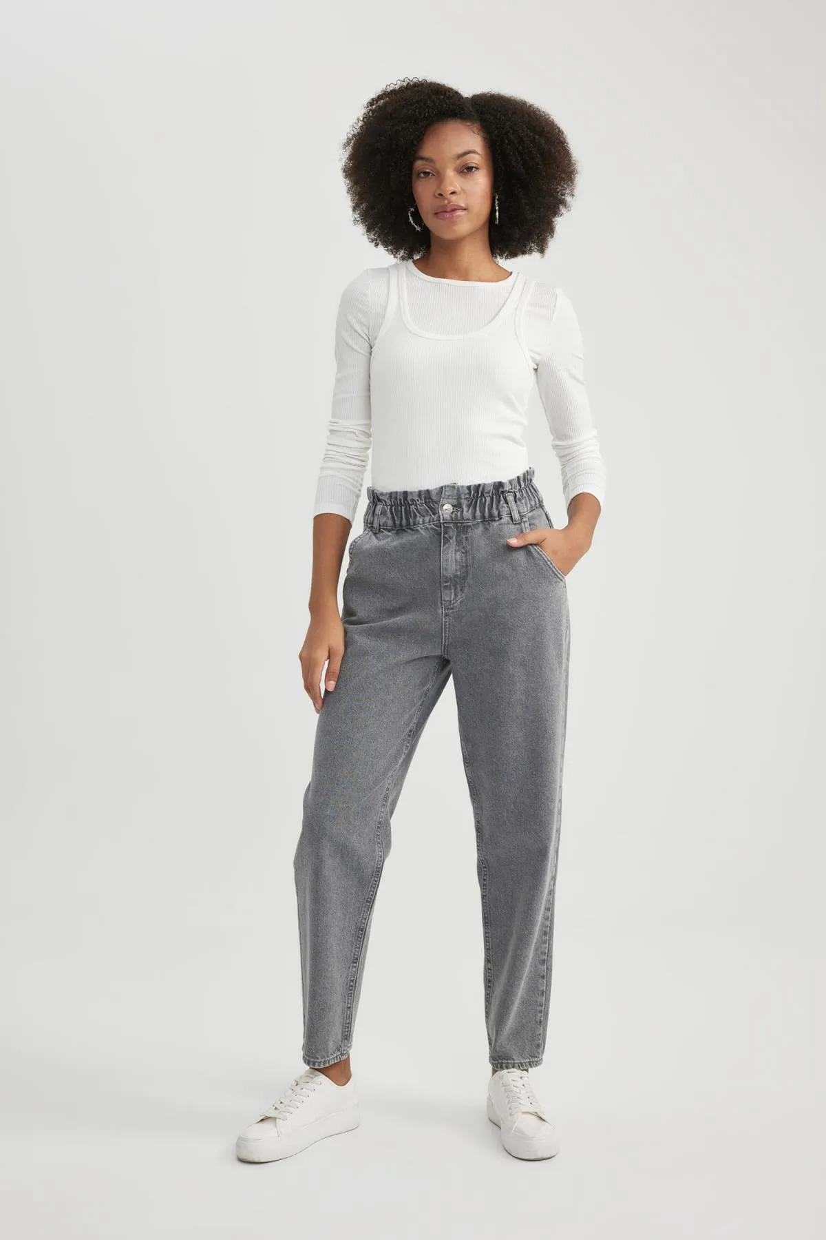 DeFacto  Paperbag High Waist Knöchellange Jeans Waschbare Hose B5464ax23cw