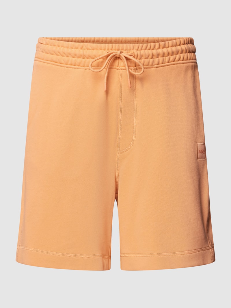 Sweatshorts mit Logo-Stitching Modell 'SEWALK' in apricot