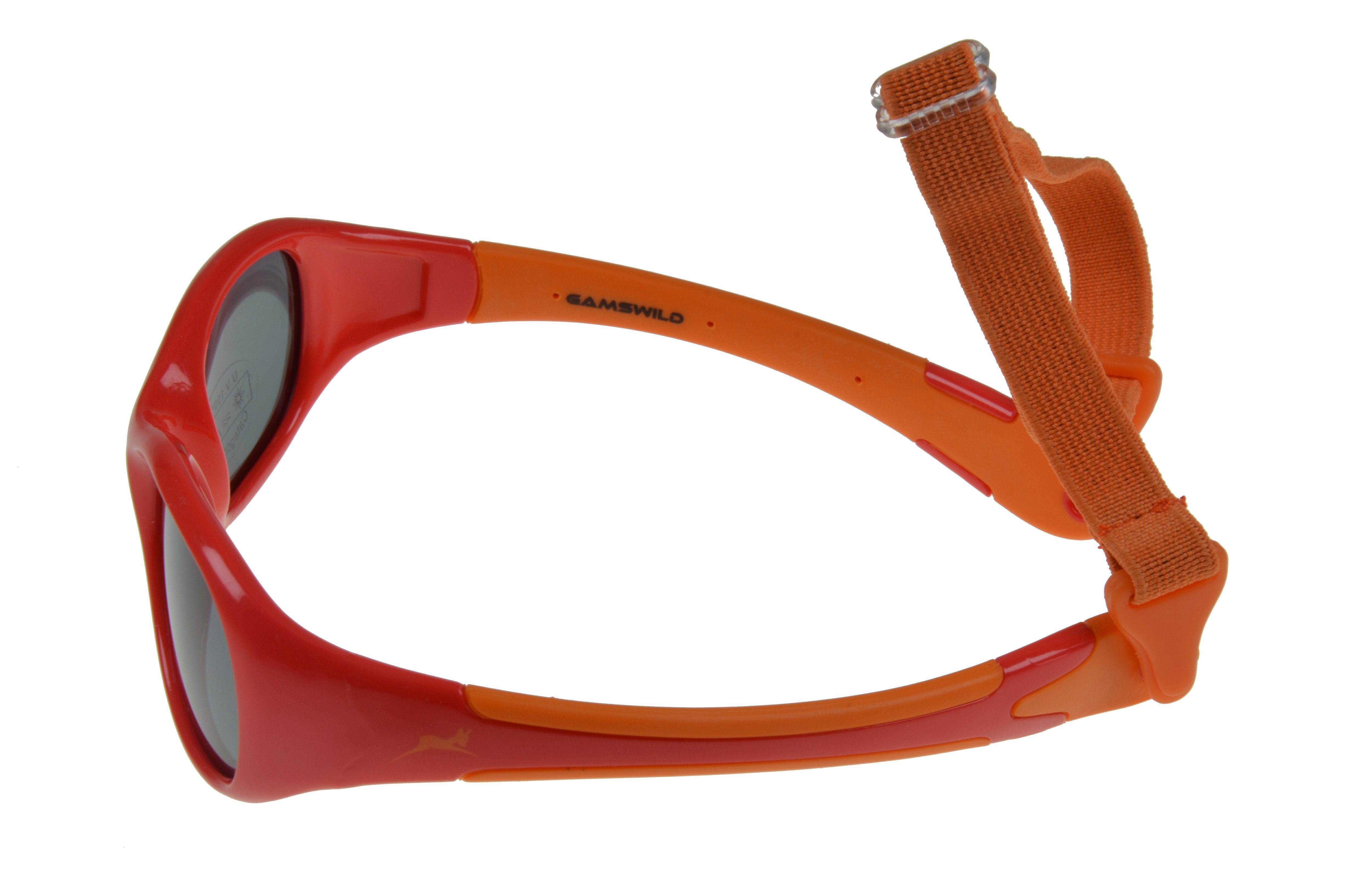 Gamswild Sonnenbrille WK5618 GAMSKIDS Kinderbrille 2-5 Jahre Kleinkindbrille Mädchen Jungen kids Unisex, rosa, grün, rot-orange incl. Brillenband