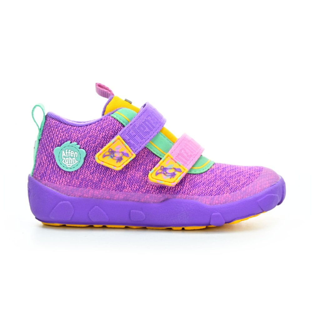 Affenzahn Lowboot Knit Happy Creative Tucan lila Barfußschuhe