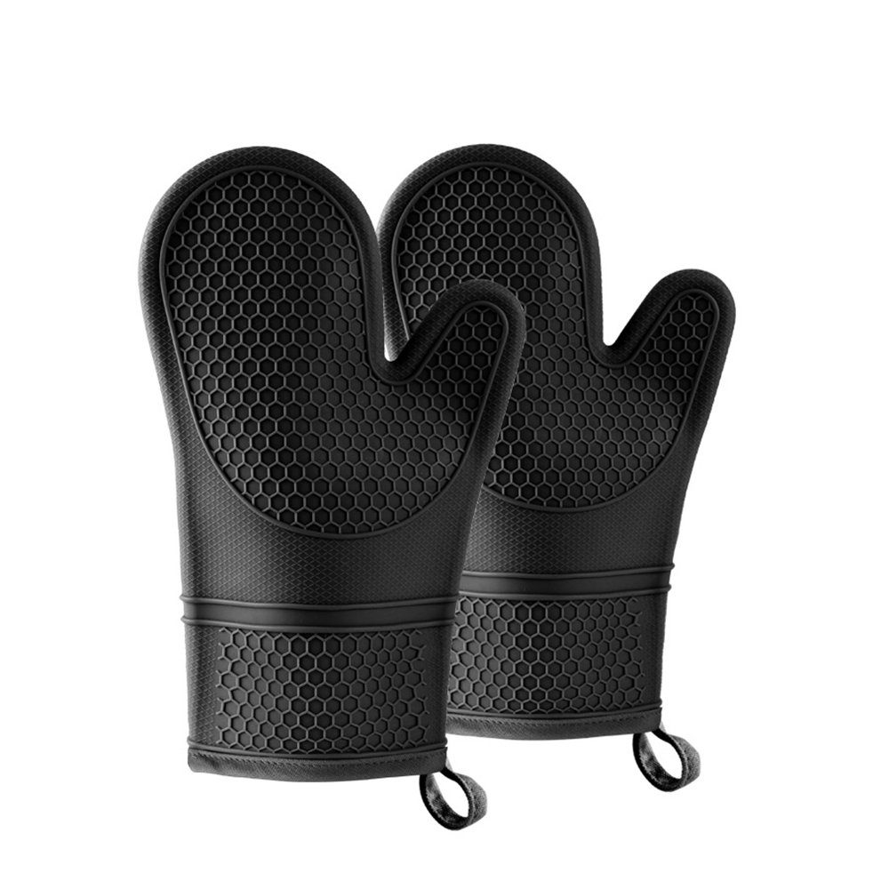 SCOKIT Topfhandschuhe 2er Set Premium Ofenhandschuhe hitzebeständig, (Backhandschuhe mit Anti-Rutsch Silikonbeschichtung), extra langem Unterarmschutz & bequemer Passform Topflappen Handschuh