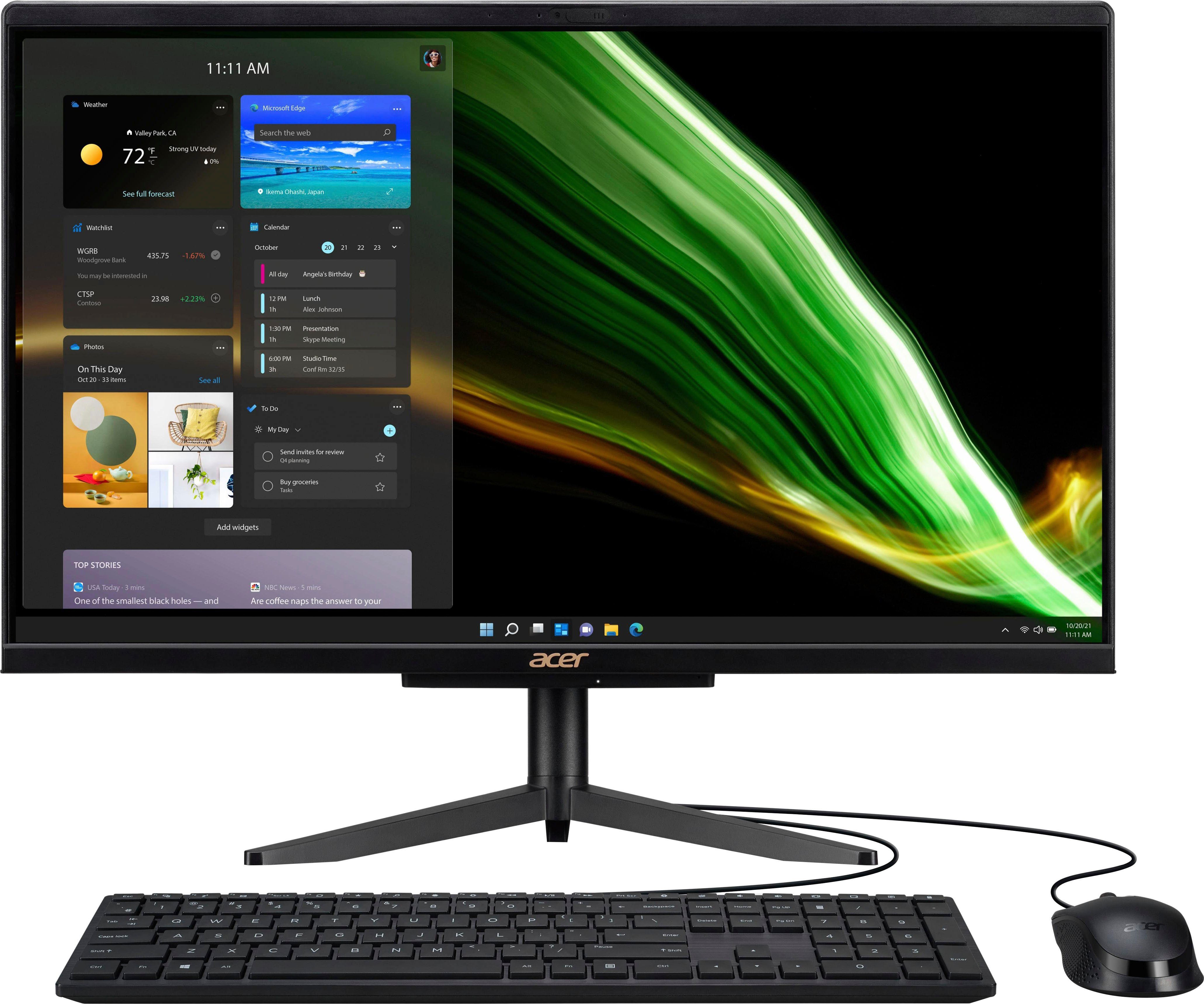 Acer Aspire C24-1600 All-in-One PC (23,8 Zoll, Intel Pentium N6005, UHD Graphics, 8 GB RAM, 512 GB SSD, Luftkühlung)