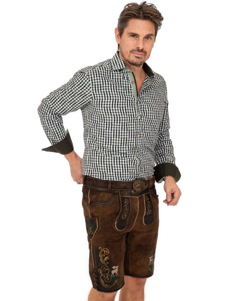 Gwandler Lederhose XAVER-gespeckt in hellbraun günstig kaufen