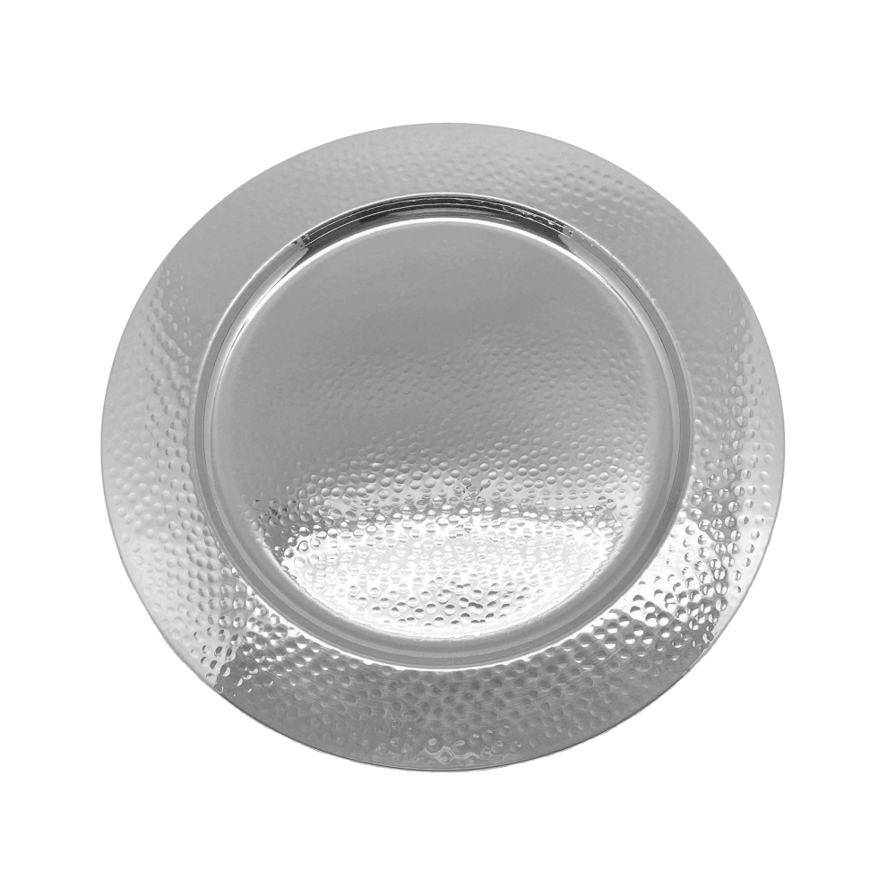Platzteller Hammered silberfarben