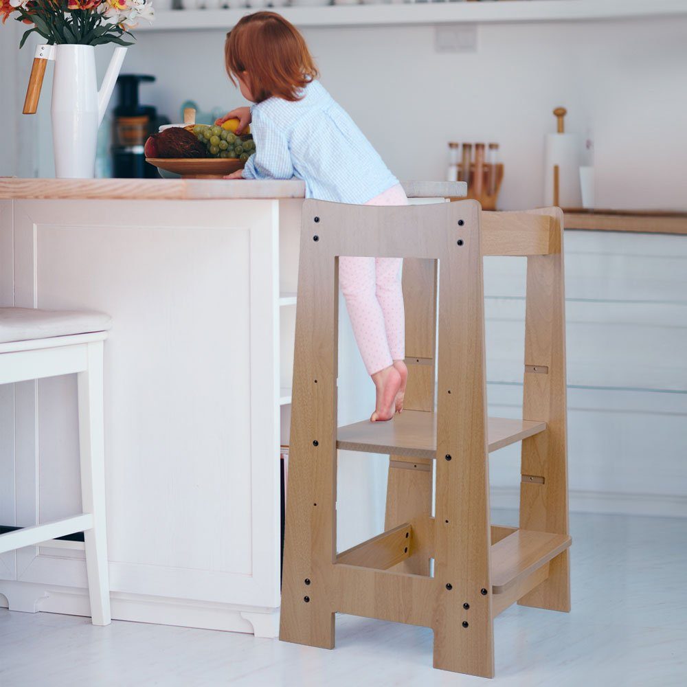 etc-shop Haltegriff, Lernturm Stehhilfe Kindertritt höhenverstellbar stabil Holz