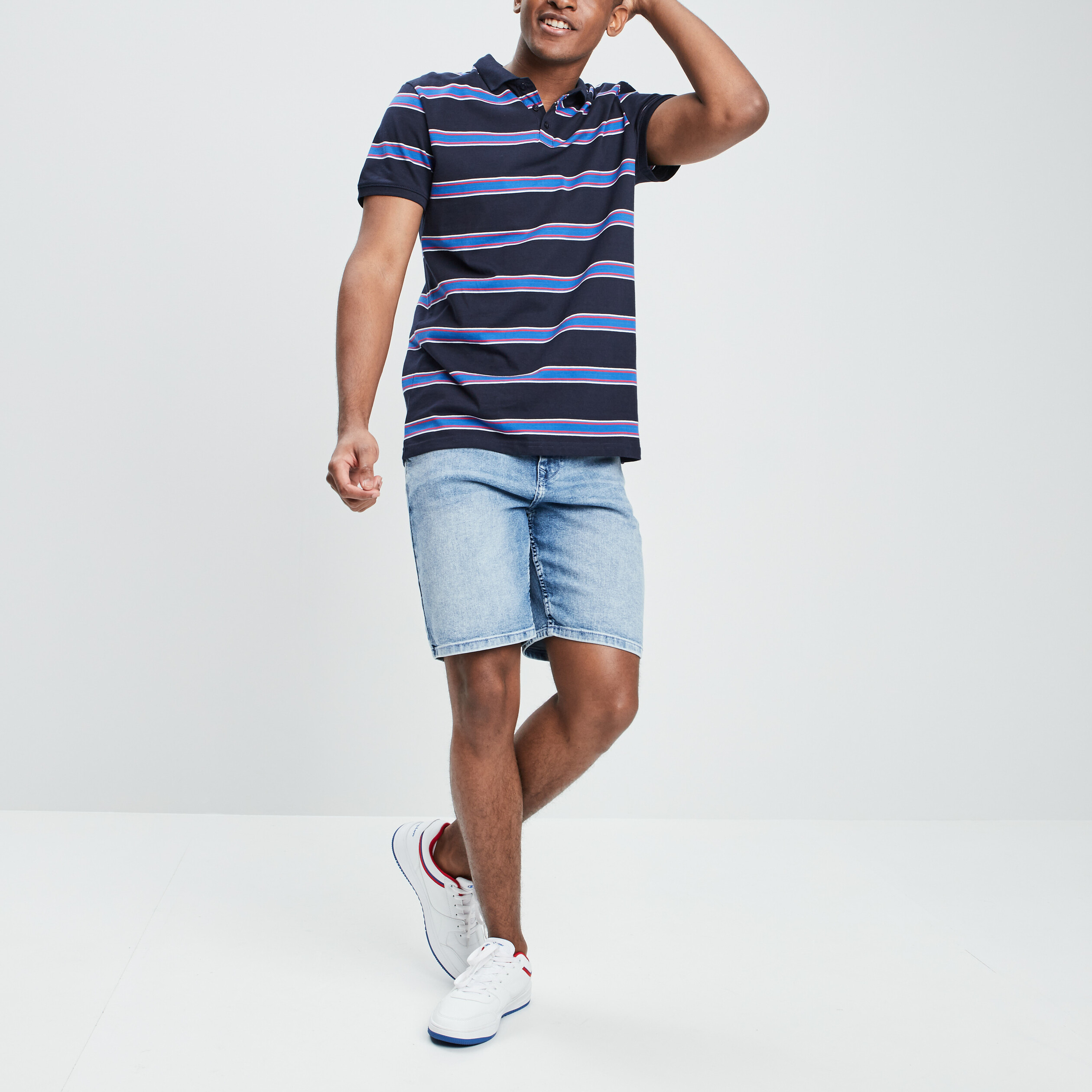 Polo droit manches courtes bleu homme | La Halle