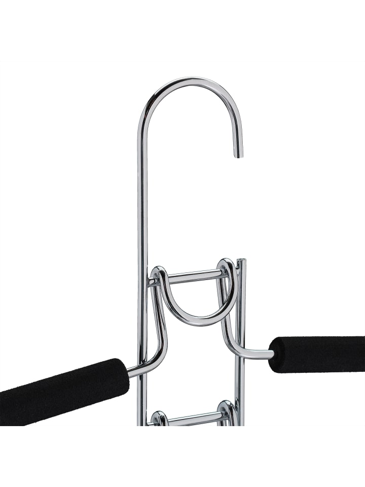 relaxdays 3x Mehrfachkleiderbügel in Silber/Schwarz günstig kaufen onesize