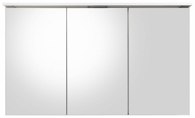 Schildmeyer Spiegelschrank Profil 16 Breite 120 cm, 3-türig, 2x LED-Beleuchtung, Schalter-/Steckdosenbox