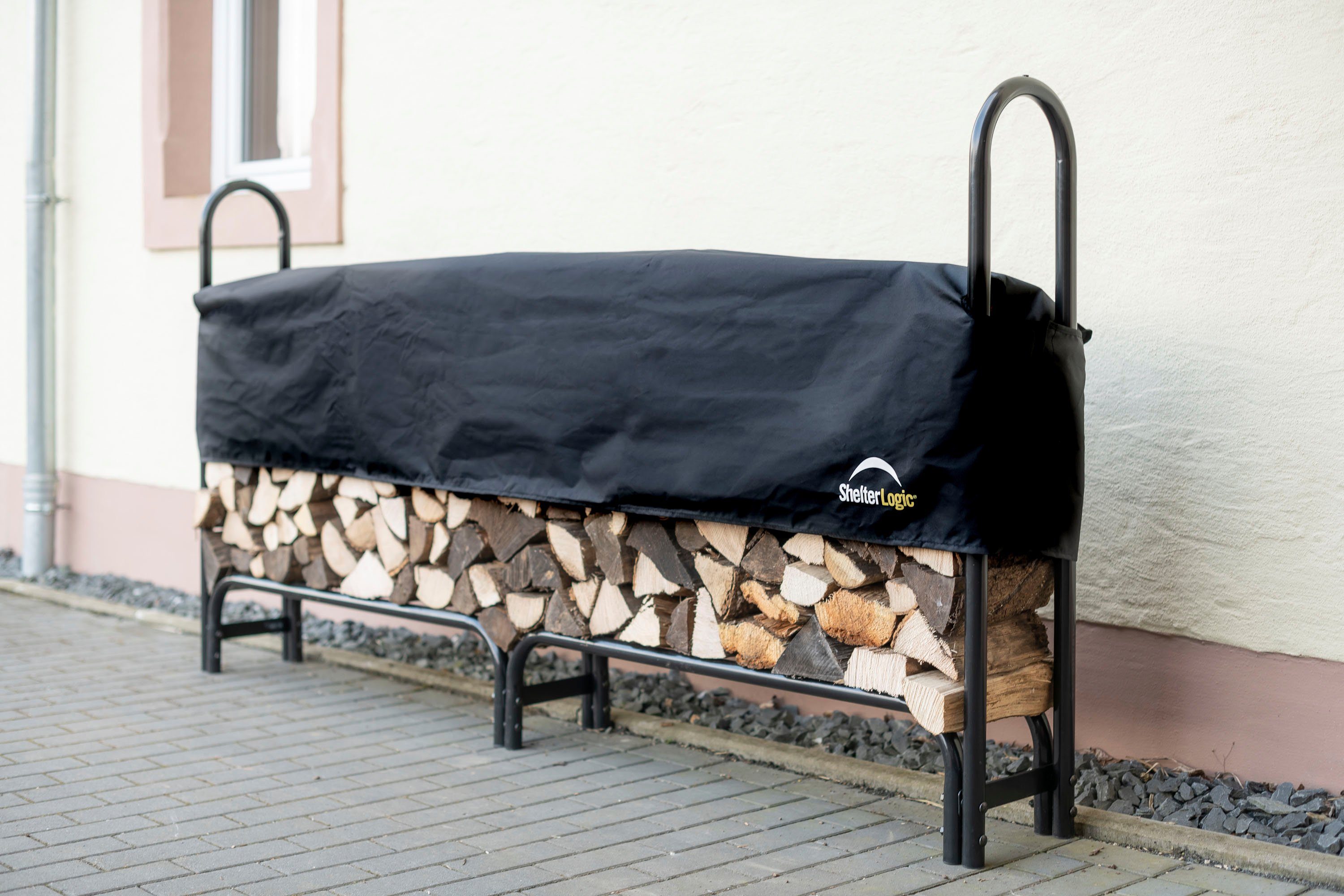 ShelterLogic Kaminholzregal ShelterLogic, BxTxH:244x25x118 cm, 1000 kg Traglast, inkl. Abdeckung