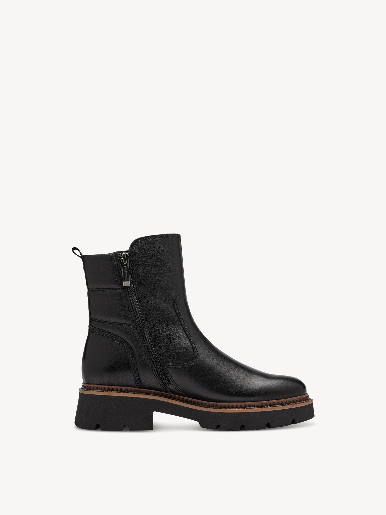 Bottine en cuir - noir
