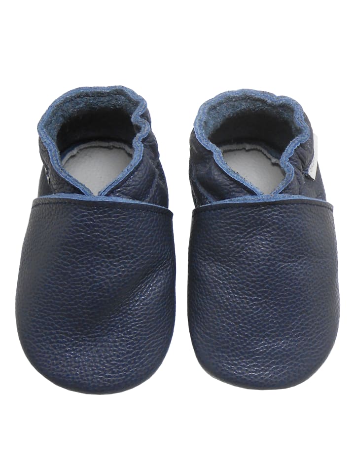 Yalion Leder-Krabbelschuhe in Dunkelblau günstig kaufen