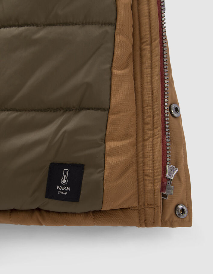 Parka camel fourrée nylon et velours garçon