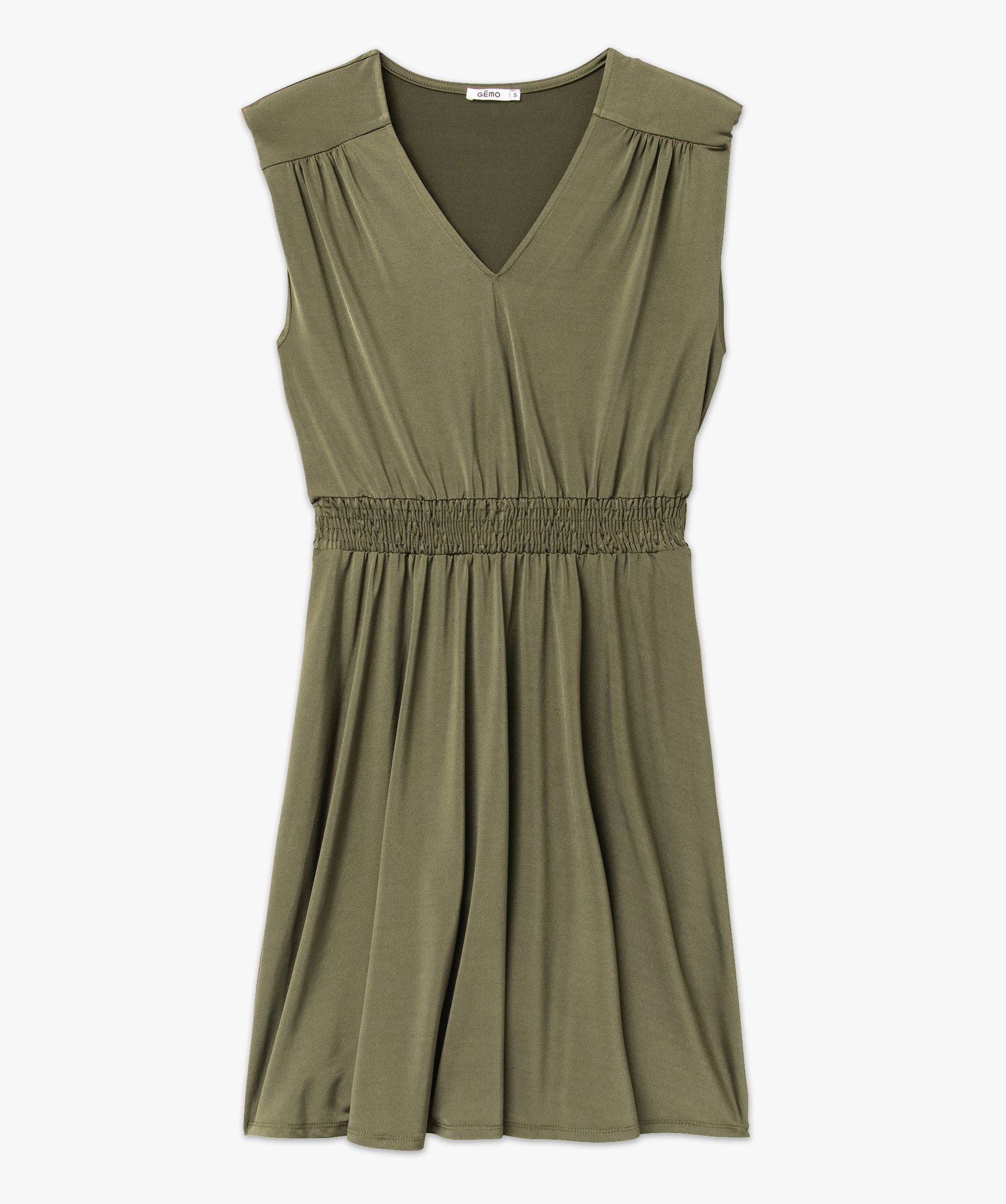 Robe en maille sans manches avec épaulettes femme kaki | GEMO
