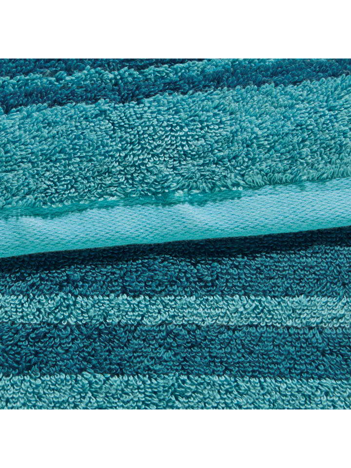 Erwin Müller Jacquard Handtuch 4er-Pack Ludwigsburg in petrol günstig kaufen 50 x 100 cm