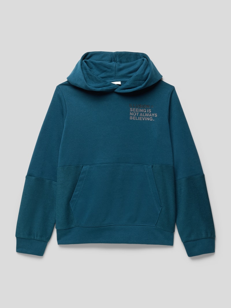 Hoodie mit Känguru-Tasche in petrol