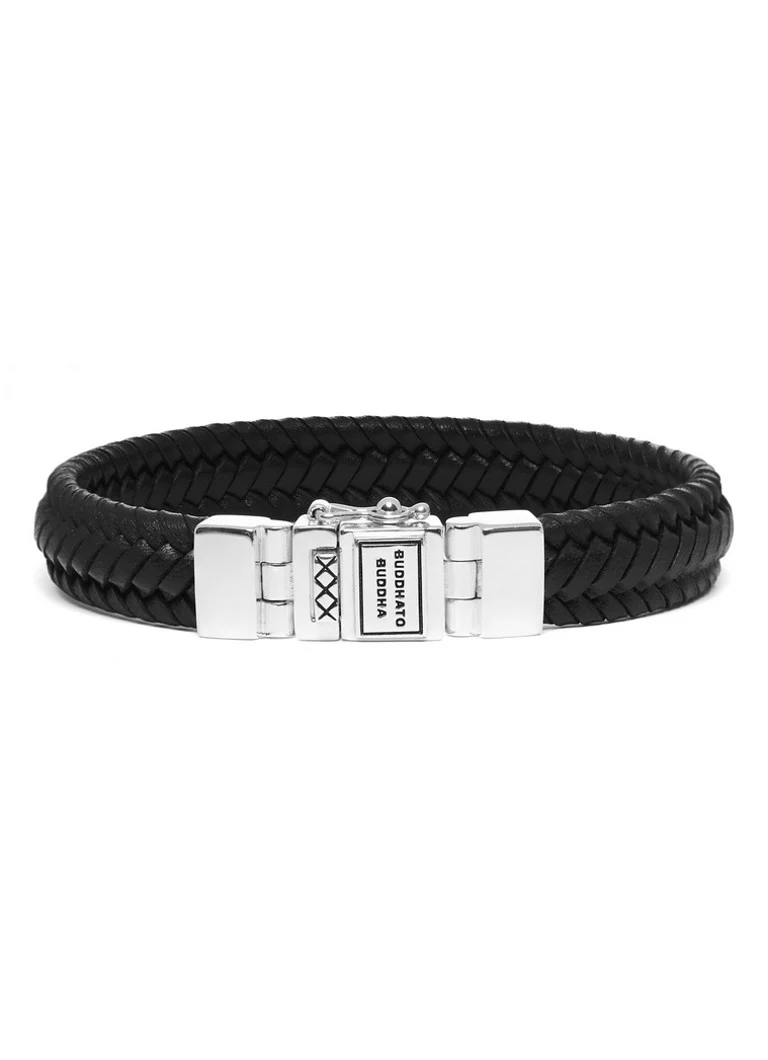 Buddha to Buddha  Edwin Small armband van gevlochten leer