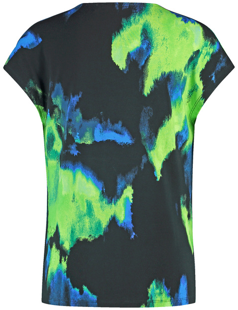 Kurzarmshirt mit Wasserfallausschnitt