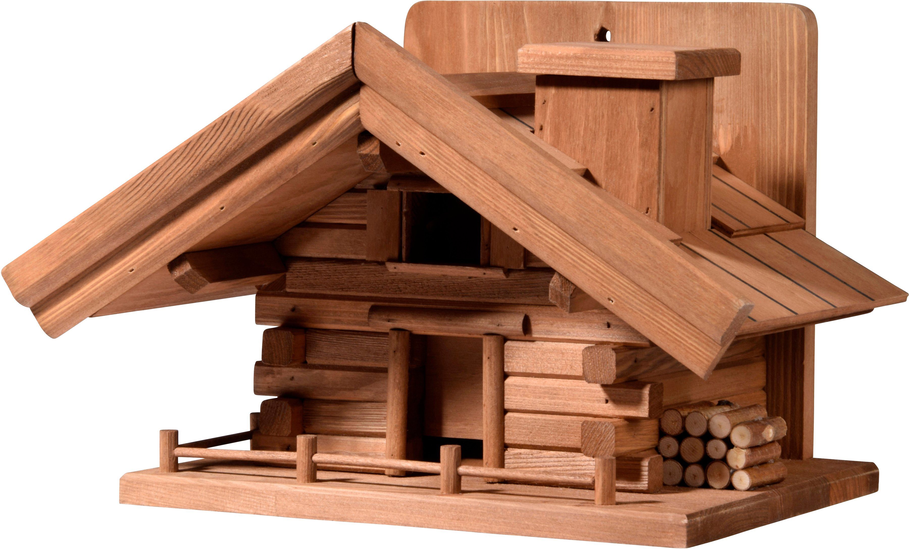 dobar green label Vogelhaus St. Moritz, BxTxH: 33x24,5x21 cm, mit Futtersilo im Inneren, Kiefer