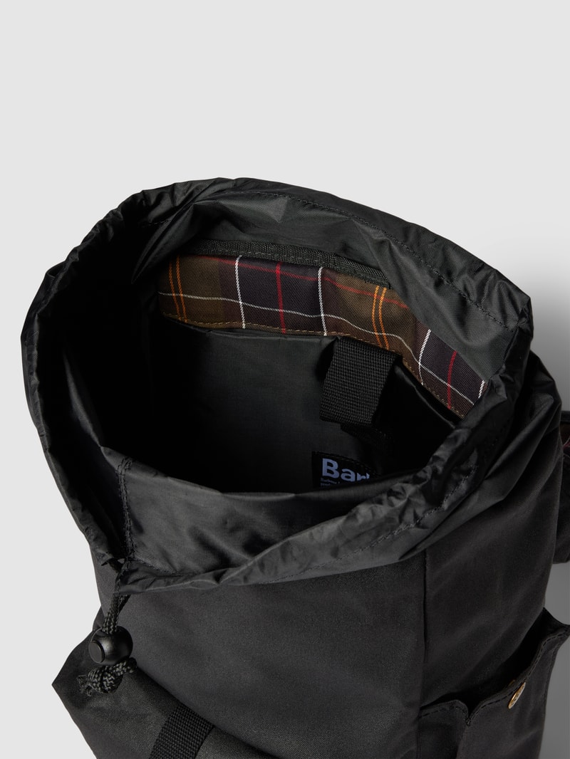 Rucksack mit Label-Patch Modell 'BARBOUR ESSENTILA WAX BAC' in schwarz