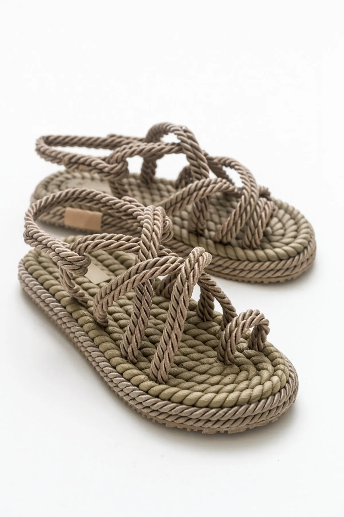 Luvi  Ip Dunkelbeige Damensandalen
