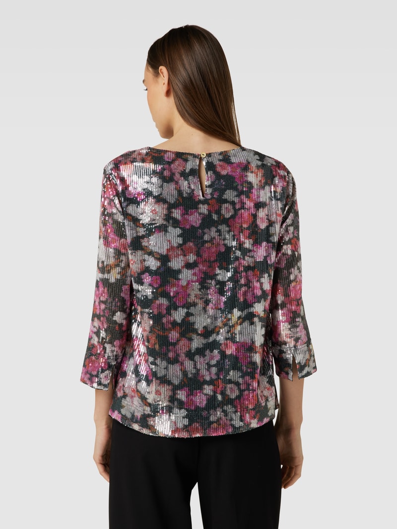 Bluse mit floralem Allover-Print in black