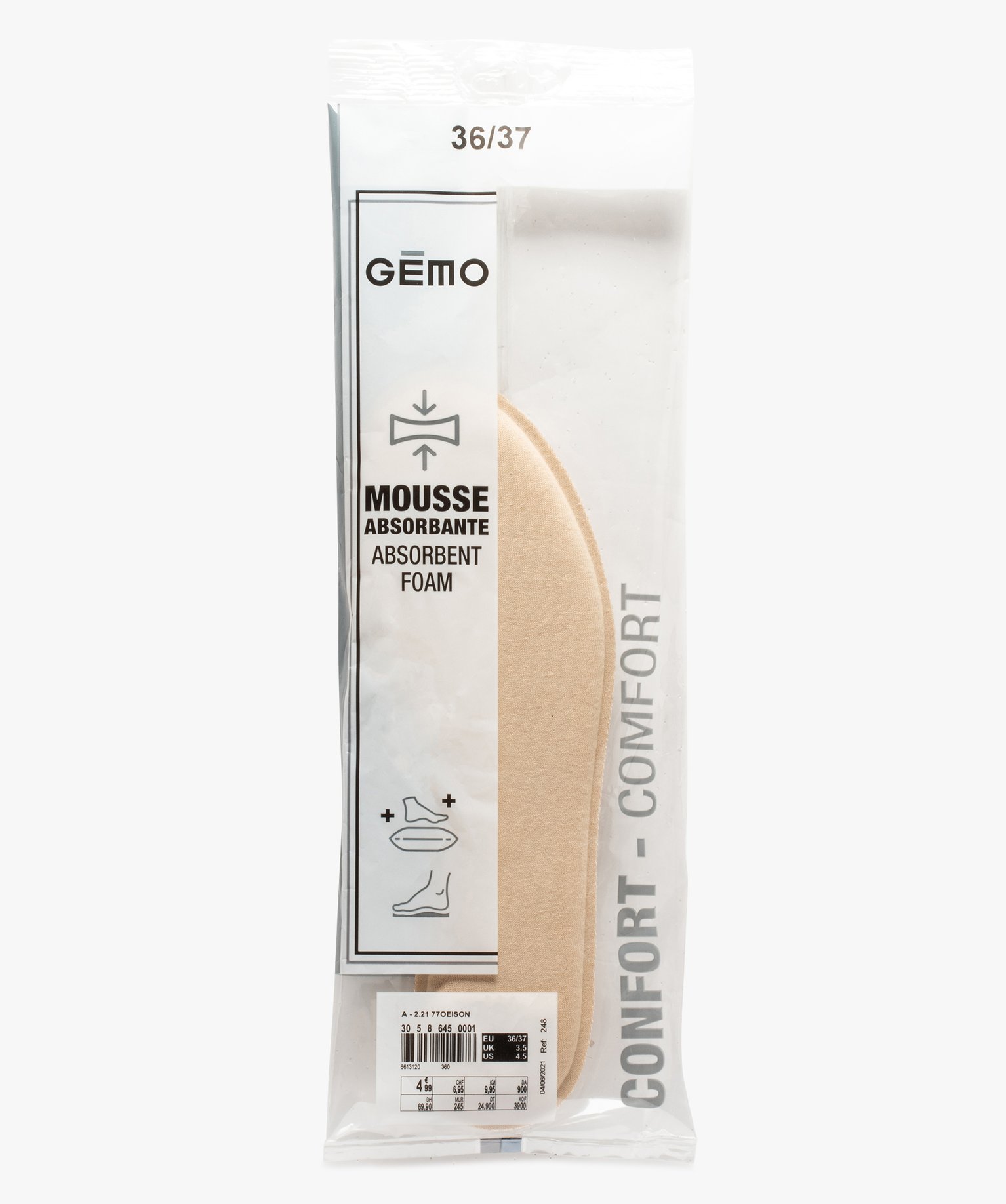 Semelles en mousse absorbante multicolore | GEMO