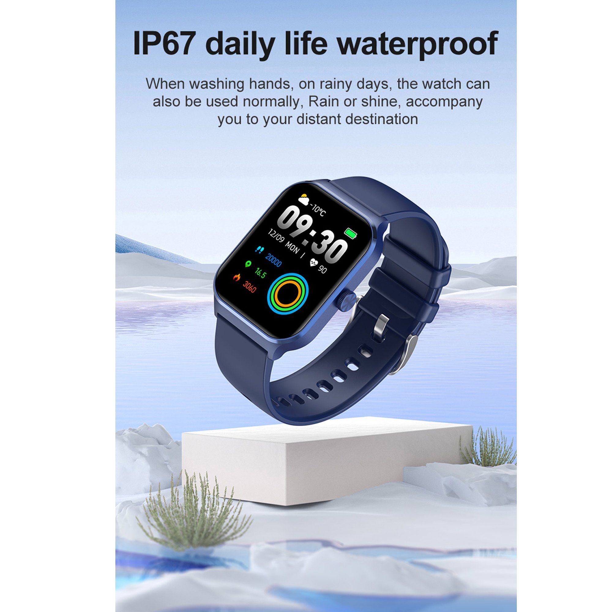 IBETTER Smartwatch,Fitness Tracker Uhr für,Damen Herren Smartwatch Smartwatch (1,96