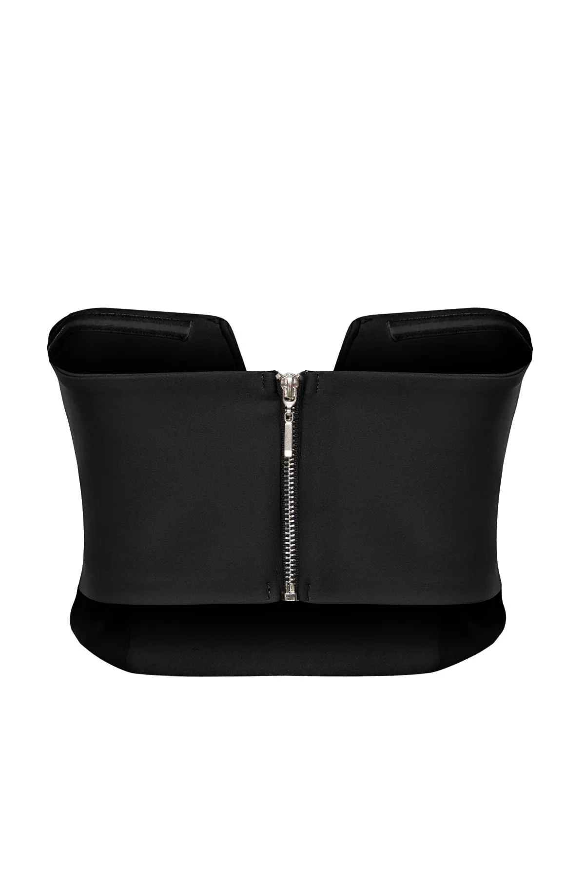 Trendyol Collection  Schwarzes Crop-Bustier mit glänzendem Stein TPRSS23BS00130/Schwarz