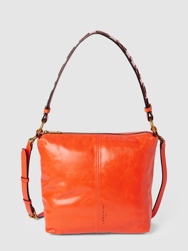 Handtasche mit Label-Detail Modell 'AISSA' in hellrot