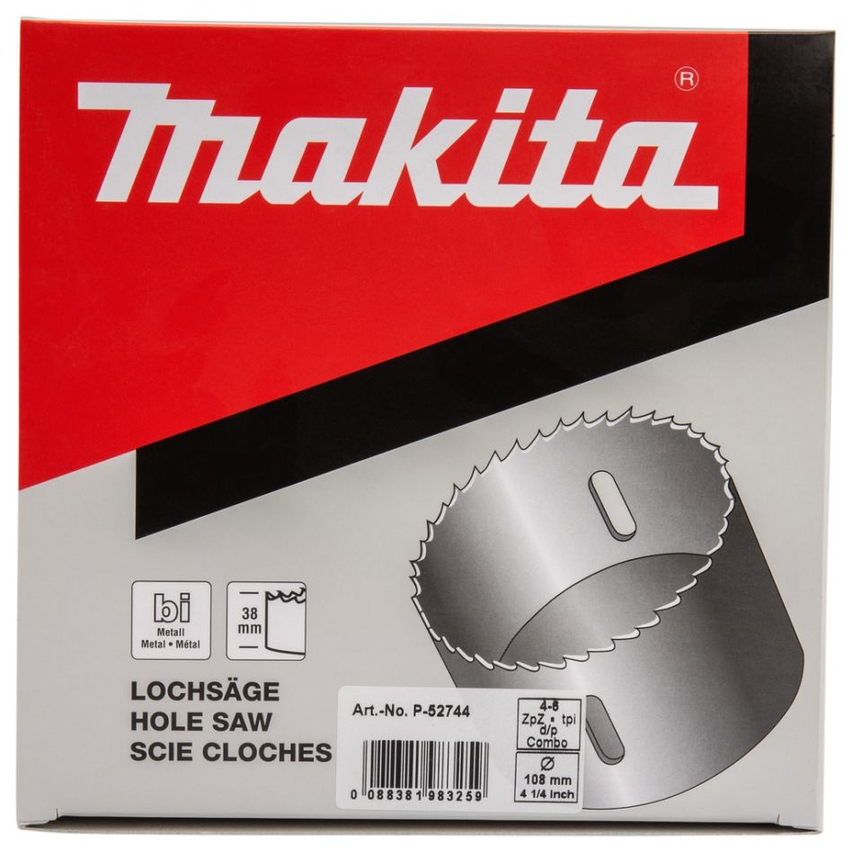 Makita Zubehör P-52744 Lochsäge 108 mm HSS Bimetall Weiß