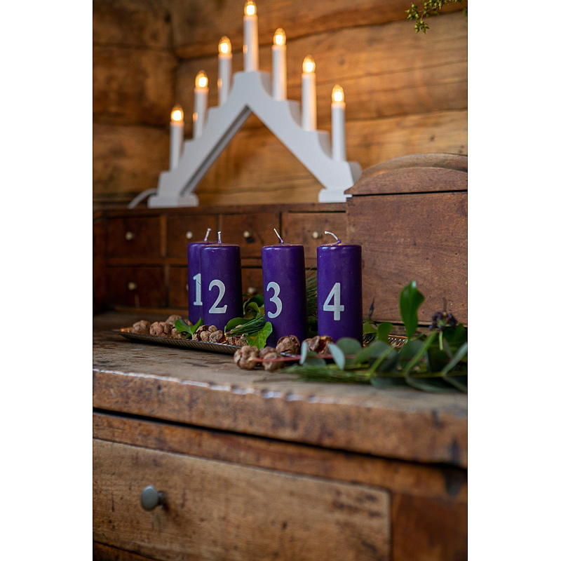 Light IT Adventsstake 7-armet, lys hvit