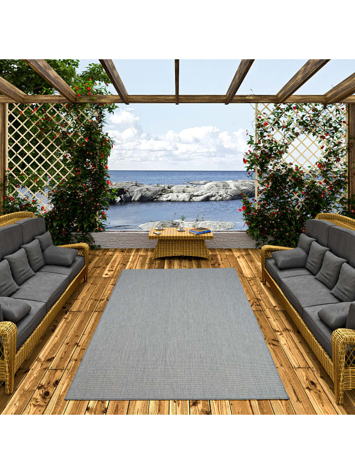 Pergamon In- und Outdoor Teppich  Carpetto Mix in Blau günstig kaufen 140 x 200 cm