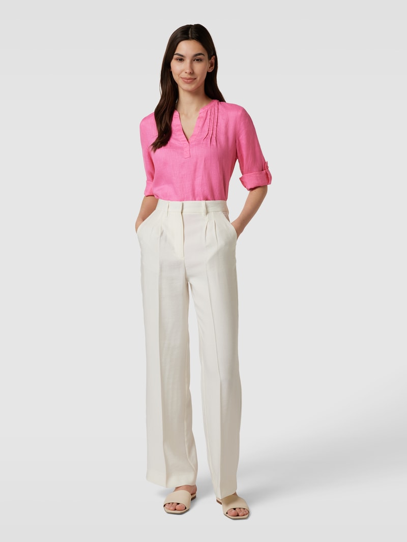 Leinentunika mit Allover-Muster in pink