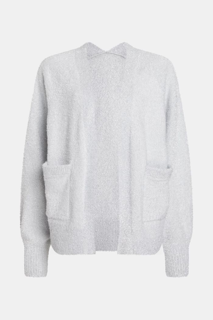 Flauschiger Oversize-Cardigan in Metallic-Optik