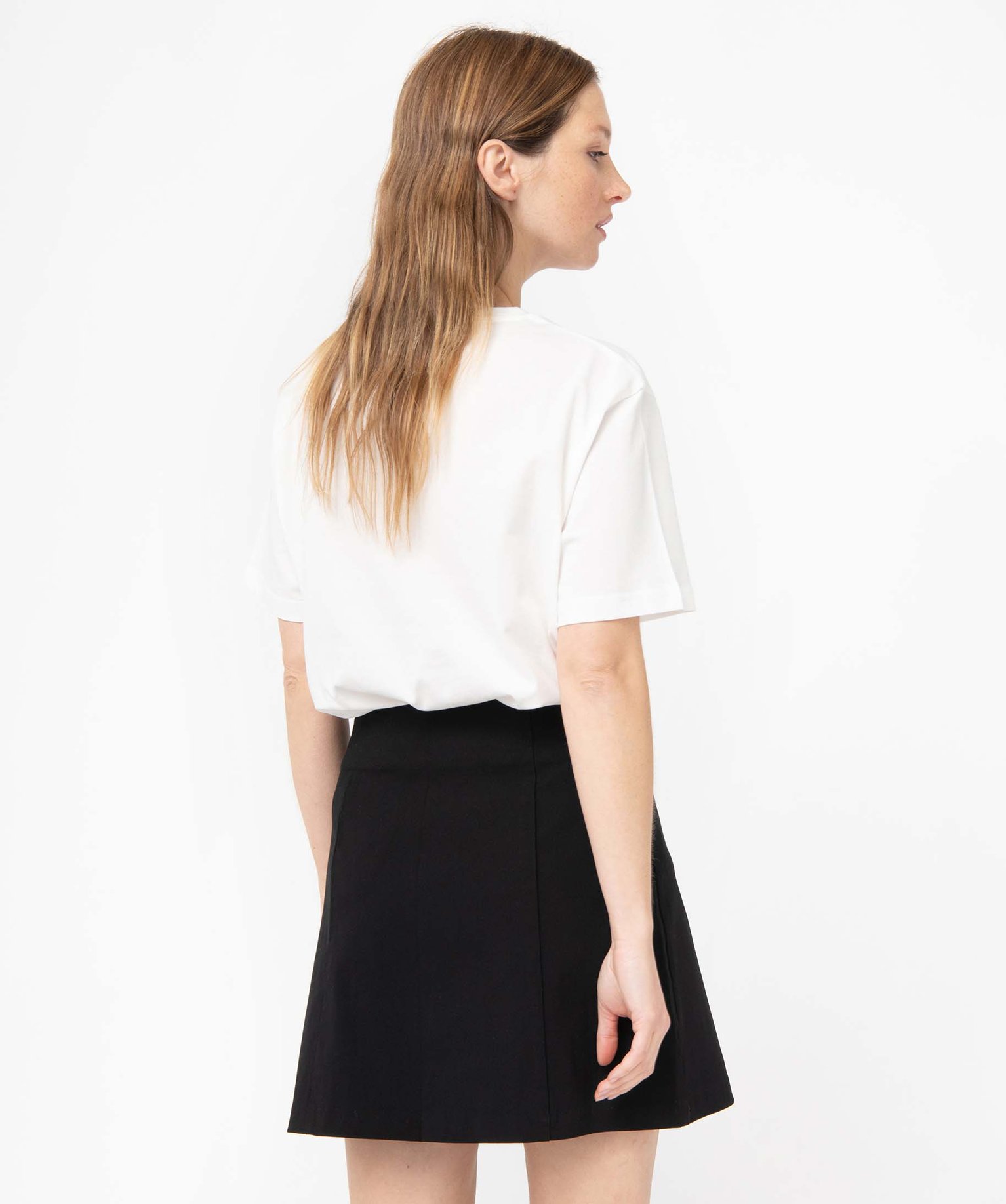 Tee-shirt femme à manches courtes avec message et coeur ecru | GEMO