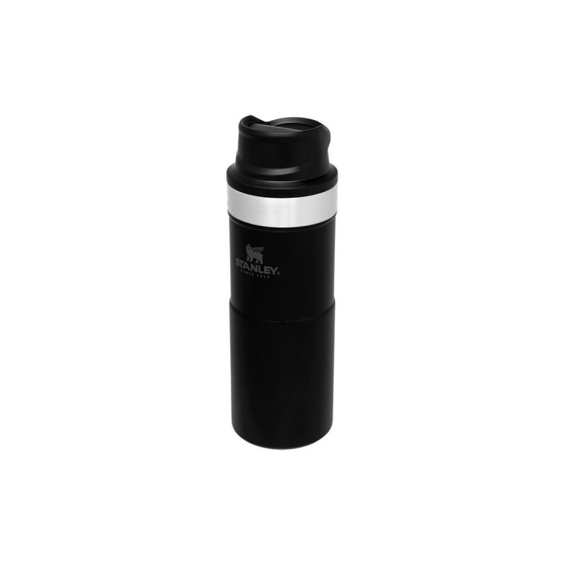 Stanley Thermoflasche, Classic Trigger-Action Travel Mug 12oz \/ 350ml Matte Black Pebble