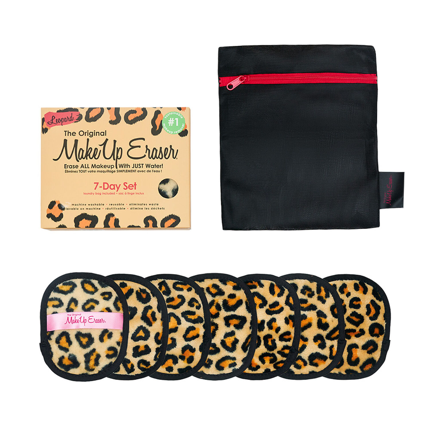 Make Up Eraser Leopard 7 Day Set Serviettes Démaquillantes Réutilisables