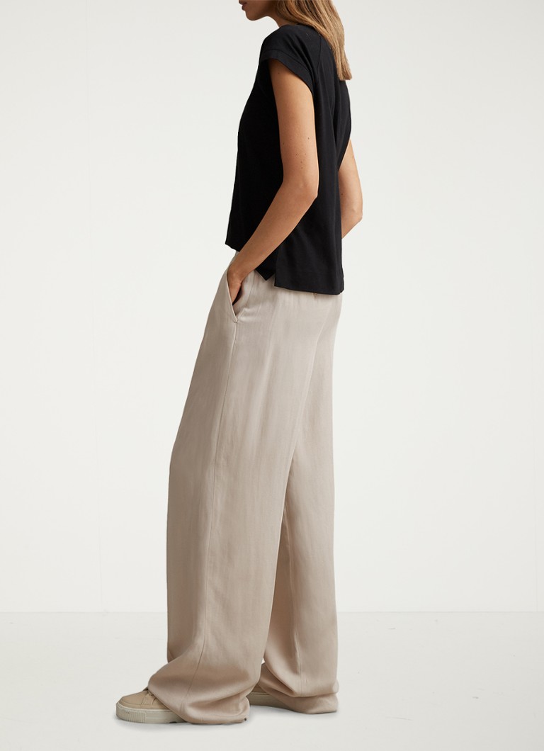 Reiss Vera high waist wide fit pants in lyocell blend