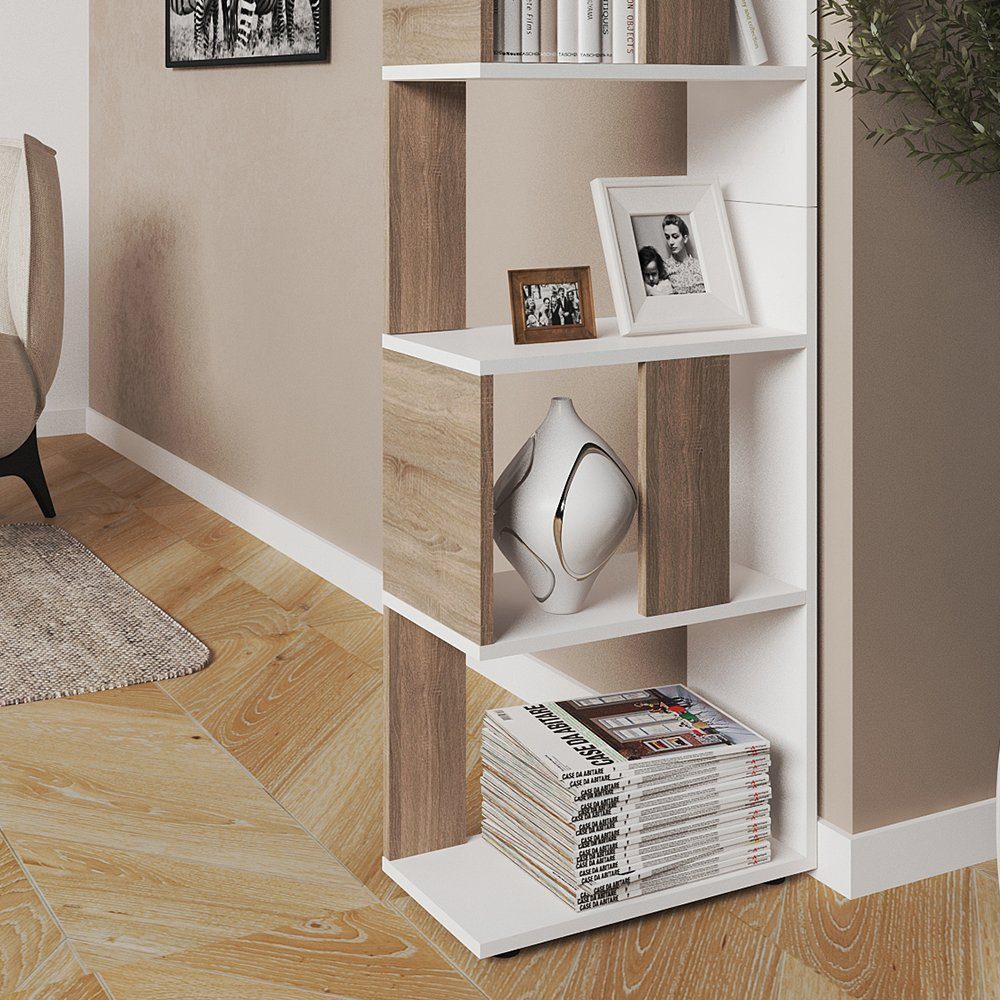 Vicco Raumteiler Bücherregal Standregal Klein Weiß Sonoma