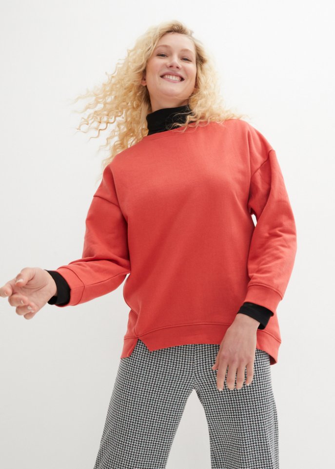 Oversize Sweatshirt mit Schlitzdetail