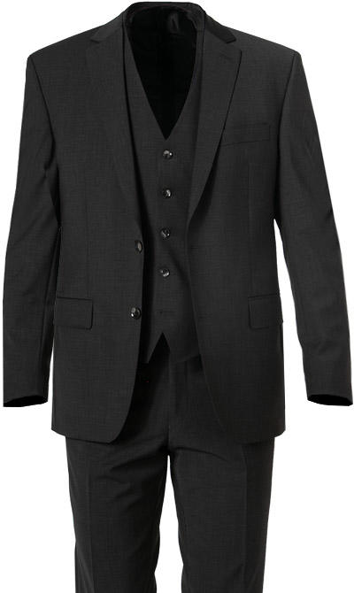 Carl Gross, Reise-Anzug mit Weste, Regular Fit, Schurwoll-Stretch, graphit