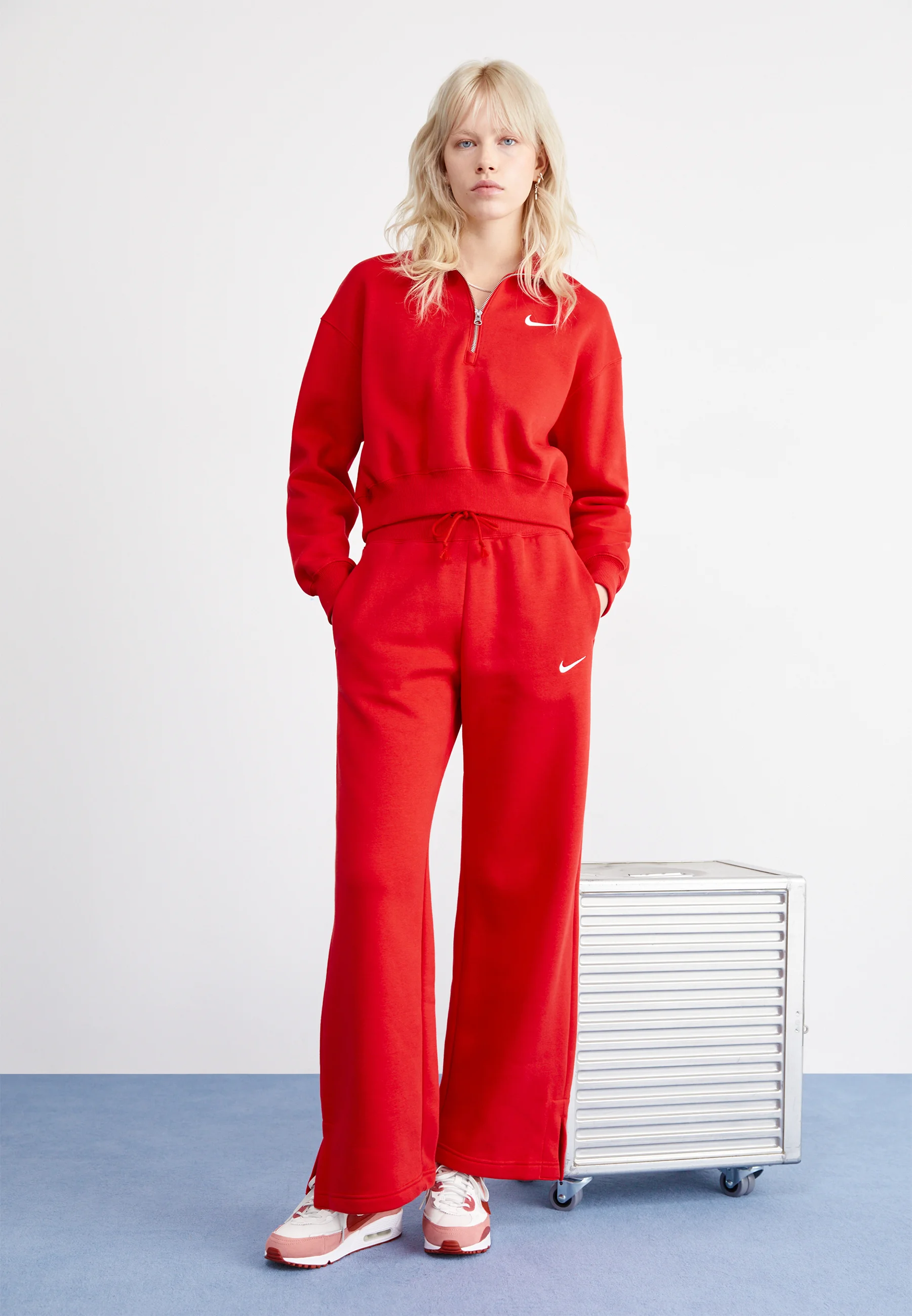 Nike Sportswear W NSW PHOENIX FLC QZ CROP - Sudadera