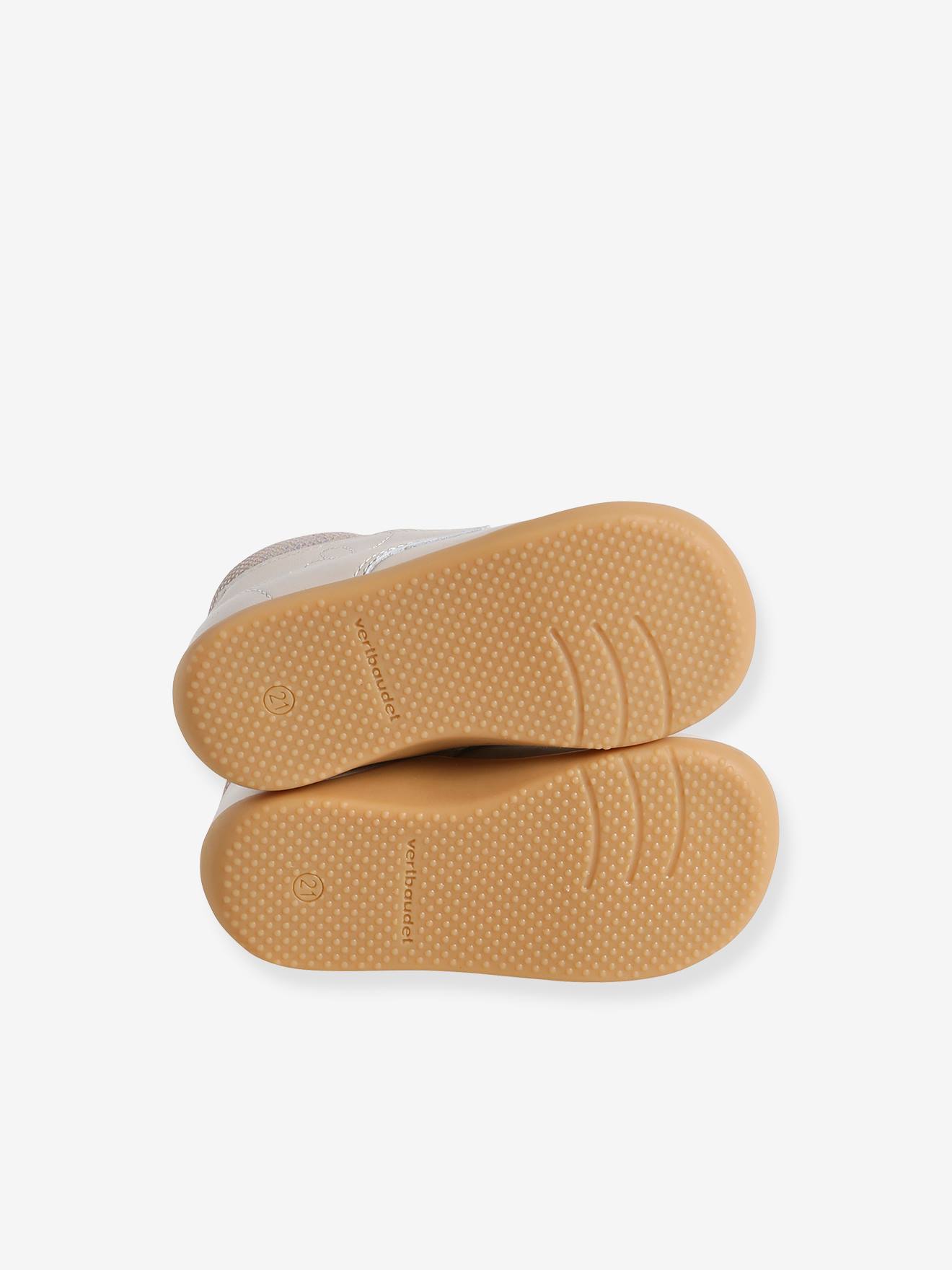 Vertbaudet Baby Lauflern-Boots - beige glanzeffekt