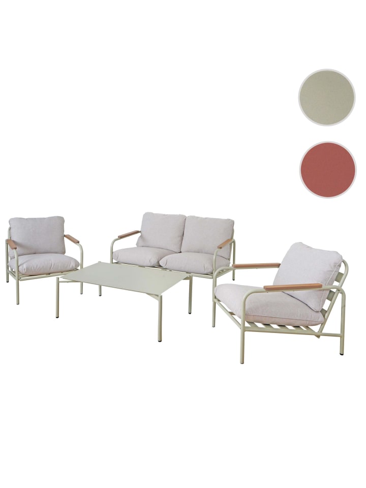 MCW Aluminium-Gartengarnitur O11, Hellgrün Polster beige günstig kaufen onesize