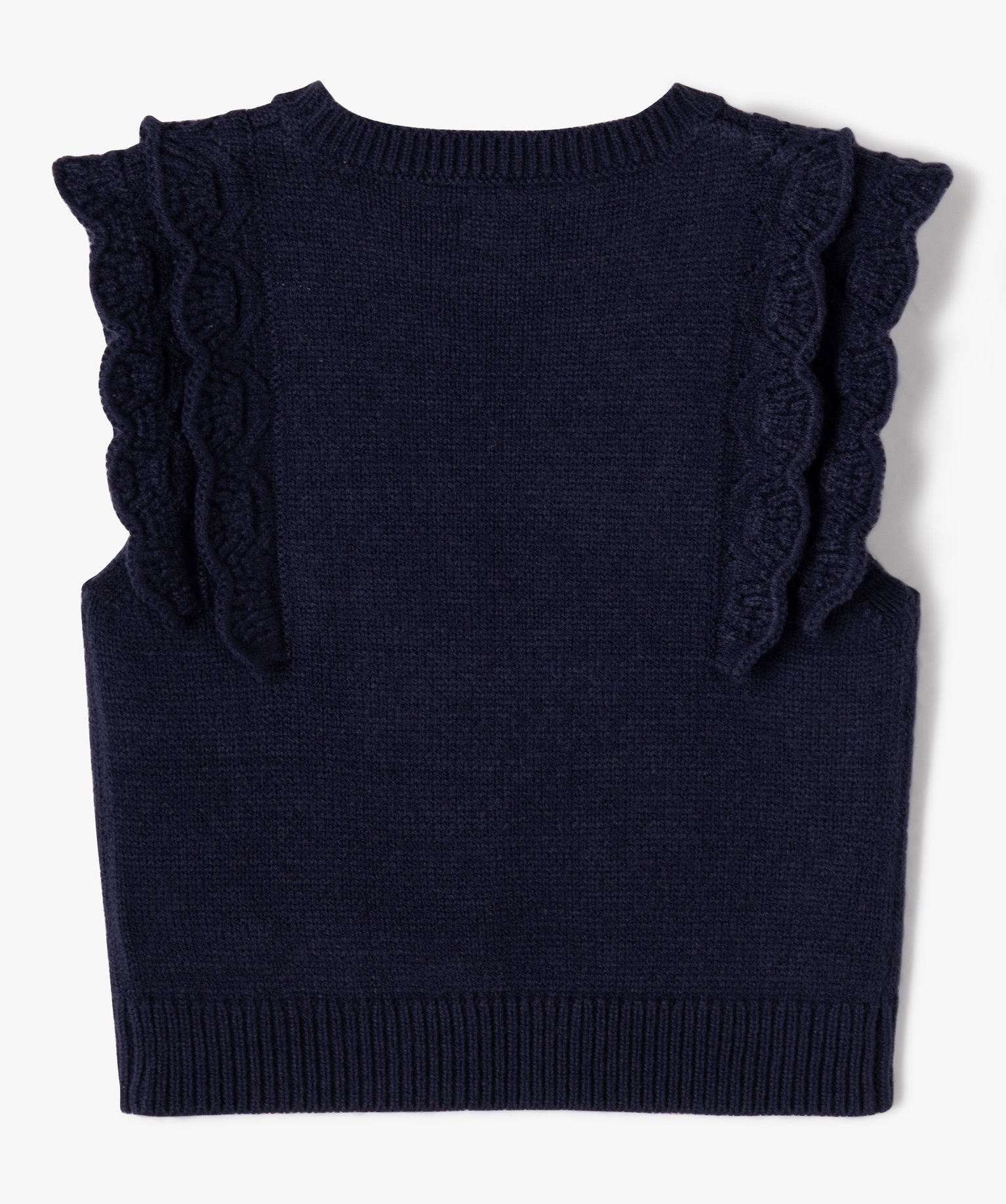 Pull sans manches en maille fantaisie fille - LuluCastagnette marine | GEMO