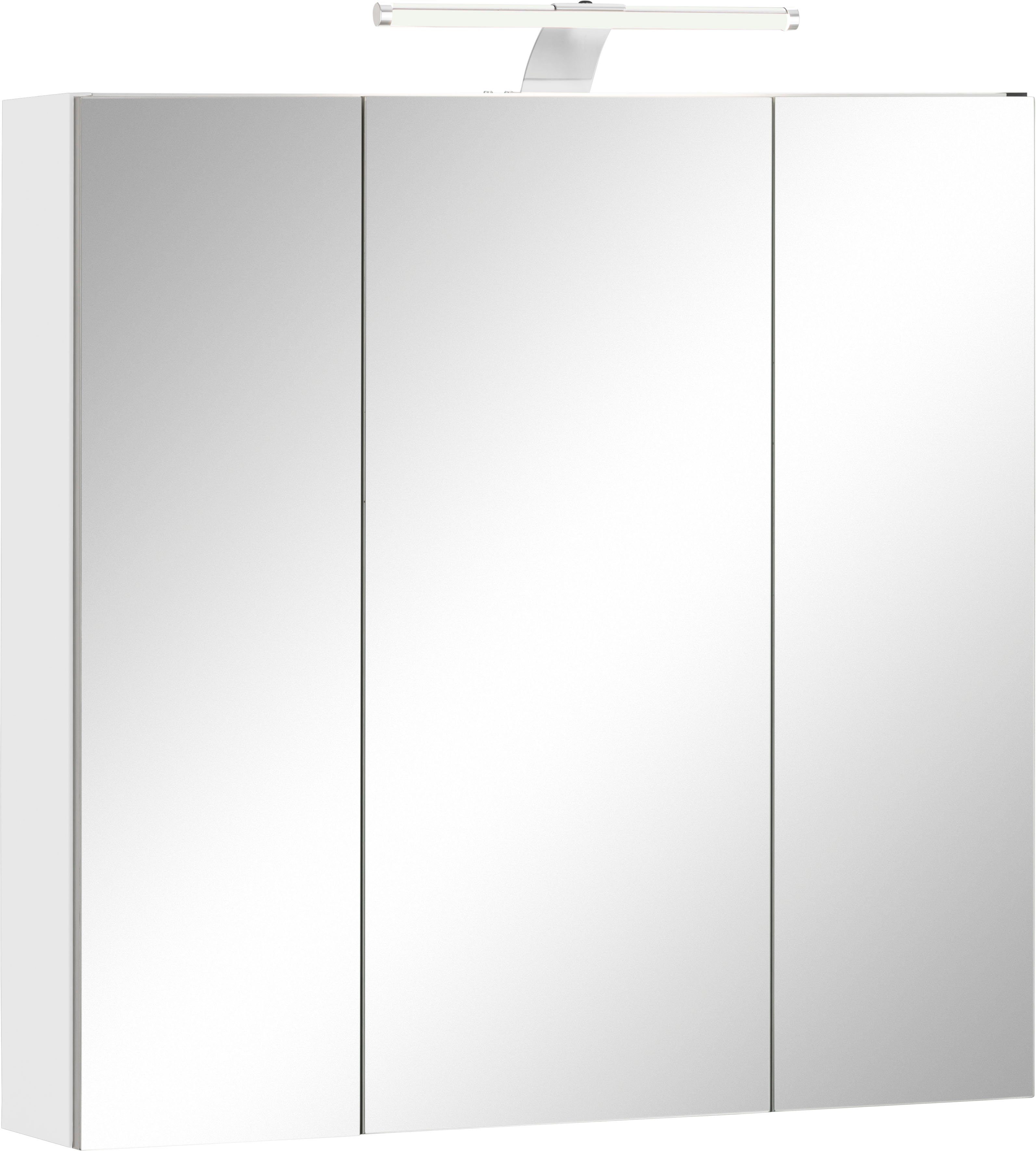 Schildmeyer Spiegelschrank Lagona Breite 70 cm, 3-türig, LED-Beleuchtung, Schalter-/Steckdosenbox